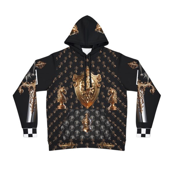 Elegant Vintage Chess II Athletic Hoodie - Sophisticated Shield and Ornate Design
